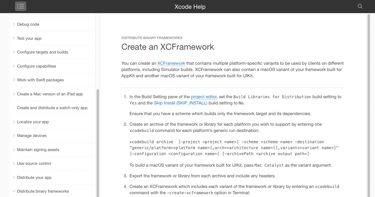xcodebuild -create-xcframework のコマンドラインオプション | ah-2.com | AH2